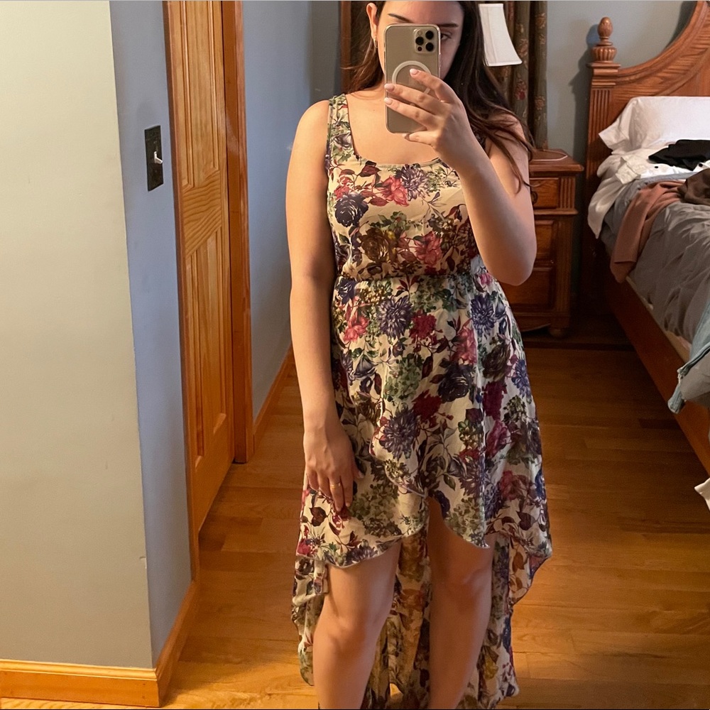 high low floral dress